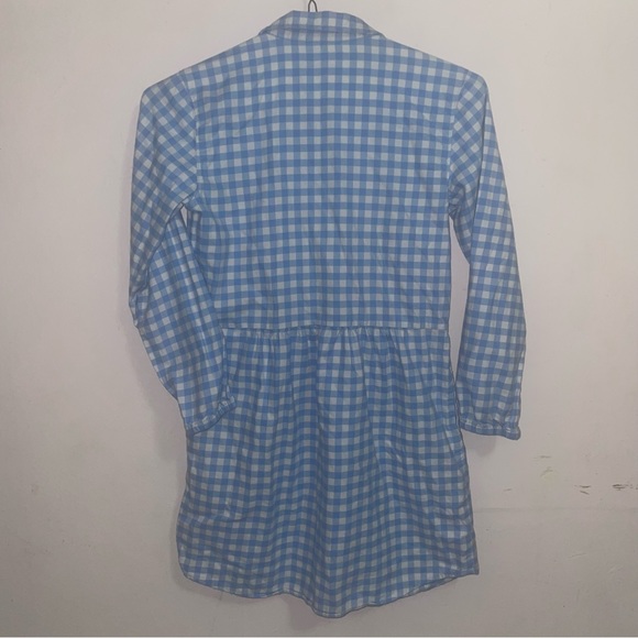 Vineyard Vines Girls' Bay Gingham Shirt Dress 14 White Blue Plaid Button - Picture 4 of 8